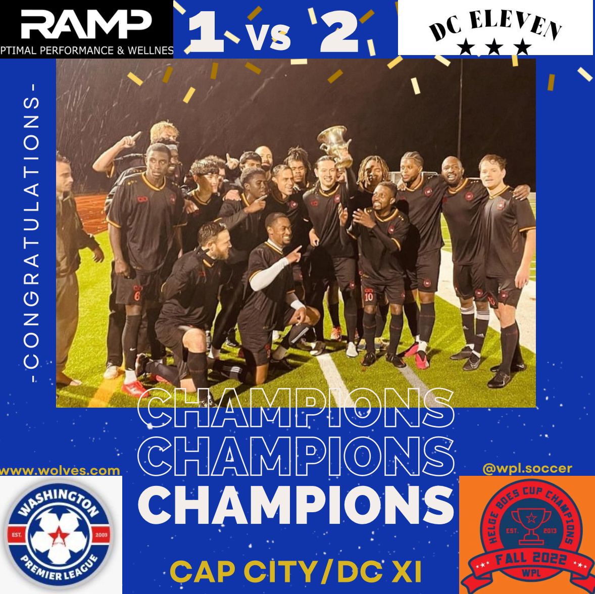 Cap City/DC XI Fall 2023 Helge Boes Cup Champions
